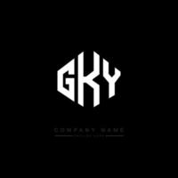 GKY letter logo design with polygon shape. GKY polygon and cube shape logo design. GKY hexagon vector logo template white and black colors. GKY monogram, business and real estate logo.
