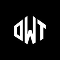 OWT letter logo design with polygon shape. OWT polygon and cube shape logo design. OWT hexagon vector logo template white and black colors. OWT monogram, business and real estate logo.