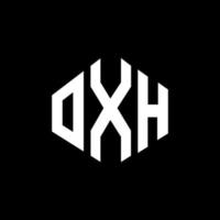 OXH letter logo design with polygon shape. OXH polygon and cube shape logo design. OXH hexagon vector logo template white and black colors. OXH monogram, business and real estate logo.