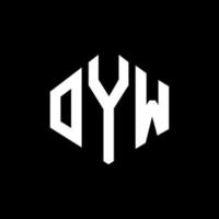 diseño de logotipo de letra oyw con forma de polígono. oyw polígono y diseño de logotipo en forma de cubo. oyw hexágono vector logo plantilla colores blanco y negro. oyw monograma, logotipo comercial e inmobiliario.