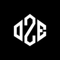 diseño de logotipo de letra oze con forma de polígono. oze polígono y diseño de logotipo en forma de cubo. oze hexágono vector logo plantilla colores blanco y negro. monograma de oze, logotipo comercial y inmobiliario.