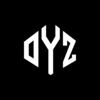 OYZ letter logo design with polygon shape. OYZ polygon and cube shape logo design. OYZ hexagon vector logo template white and black colors. OYZ monogram, business and real estate logo.