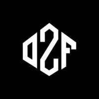 OZF letter logo design with polygon shape. OZF polygon and cube shape logo design. OZF hexagon vector logo template white and black colors. OZF monogram, business and real estate logo.