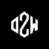 diseño de logotipo de letra ozw con forma de polígono. diseño de logotipo en forma de cubo y polígono ozw. ozw hexágono vector logo plantilla colores blanco y negro. monograma ozw, logotipo comercial y inmobiliario.