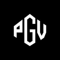 diseño de logotipo de letra pgv con forma de polígono. diseño de logotipo de forma de cubo y polígono pgv. pgv hexágono vector logo plantilla colores blanco y negro. Monograma pgv, logotipo comercial y inmobiliario.