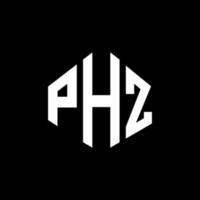 diseño de logotipo de letra phz con forma de polígono. diseño de logotipo en forma de cubo y polígono phz. phz hexágono vector logo plantilla colores blanco y negro. Monograma de phz, logotipo comercial y inmobiliario.