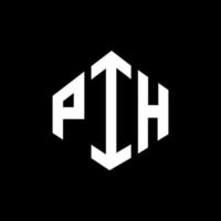 diseño de logotipo de letra pih con forma de polígono. pih polígono y diseño de logotipo en forma de cubo. pih hexágono vector logo plantilla colores blanco y negro. monograma pih, logotipo comercial e inmobiliario.