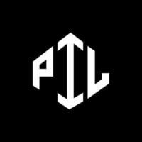 PIL letter logo design with polygon shape. PIL polygon and cube shape logo design. PIL hexagon vector logo template white and black colors. PIL monogram, business and real estate logo.