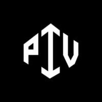 PIV letter logo design with polygon shape. PIV polygon and cube shape logo design. PIV hexagon vector logo template white and black colors. PIV monogram, business and real estate logo.