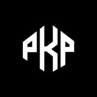 diseño de logotipo de letra pkp con forma de polígono. diseño de logotipo de forma de cubo y polígono pkp. pkp hexágono vector logo plantilla colores blanco y negro. monograma pkp, logotipo empresarial y inmobiliario.