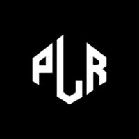 diseño de logotipo de letra plr con forma de polígono. plr polígono y diseño de logotipo en forma de cubo. plr hexágono vector logo plantilla colores blanco y negro. monograma plr, logotipo comercial e inmobiliario.