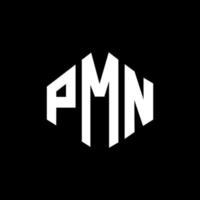 diseño de logotipo de letra pmn con forma de polígono. diseño de logotipo en forma de cubo y polígono pmn. pmn hexágono vector logo plantilla colores blanco y negro. monograma pmn, logotipo comercial y inmobiliario.