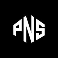 diseño de logotipo de letra pns con forma de polígono. pns polígono y diseño de logotipo en forma de cubo. pns hexágono vector logo plantilla colores blanco y negro. monograma pns, logotipo empresarial y inmobiliario.