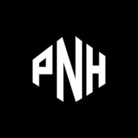 PNH letter logo design with polygon shape. PNH polygon and cube shape logo design. PNH hexagon vector logo template white and black colors. PNH monogram, business and real estate logo.