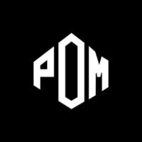 diseño de logotipo de letra pom con forma de polígono. diseño de logotipo en forma de cubo y polígono pom. pom hexagon vector logo plantilla colores blanco y negro. monograma pom, logotipo de negocios e inmobiliario.