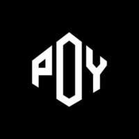 diseño de logotipo de letra poy con forma de polígono. polígono poy y diseño de logotipo en forma de cubo. poy hexágono vector logo plantilla colores blanco y negro. monograma poy, logo comercial y de bienes raíces.
