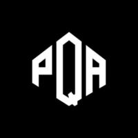 PQA letter logo design with polygon shape. PQA polygon and cube shape logo design. PQA hexagon vector logo template white and black colors. PQA monogram, business and real estate logo.