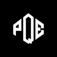 diseño de logotipo de letra pqe con forma de polígono. pqe polígono y diseño de logotipo en forma de cubo. pqe hexágono vector logo plantilla colores blanco y negro. pqe monograma, logotipo comercial e inmobiliario.