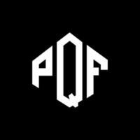 diseño de logotipo de letra pqf con forma de polígono. pqf polígono y diseño de logotipo en forma de cubo. pqf hexágono vector logo plantilla colores blanco y negro. monograma pqf, logotipo empresarial y inmobiliario.