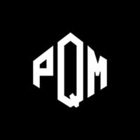 diseño de logotipo de letra pqm con forma de polígono. diseño de logotipo de forma de cubo y polígono pqm. pqm hexágono vector logo plantilla colores blanco y negro. monograma pqm, logotipo comercial e inmobiliario.