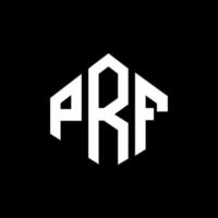 PRF letter logo design with polygon shape. PRF polygon and cube shape logo design. PRF hexagon vector logo template white and black colors. PRF monogram, business and real estate logo.