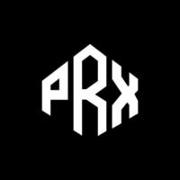 PRX letter logo design with polygon shape. PRX polygon and cube shape logo design. PRX hexagon vector logo template white and black colors. PRX monogram, business and real estate logo.