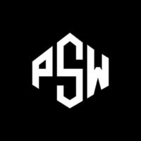 diseño de logotipo de letra psw con forma de polígono. psw polígono y diseño de logotipo en forma de cubo. psw hexágono vector logo plantilla colores blanco y negro. monograma psw, logotipo empresarial y inmobiliario.