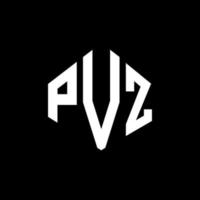 diseño de logotipo de letra pvz con forma de polígono. diseño de logotipo de forma de cubo y polígono pvz. pvz hexágono vector logo plantilla colores blanco y negro. Monograma pvz, logotipo comercial y inmobiliario.