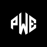 diseño de logotipo de letra pwe con forma de polígono. pwe polígono y diseño de logotipo en forma de cubo. pwe hexágono vector logo plantilla colores blanco y negro. monograma pwe, logotipo comercial y inmobiliario.