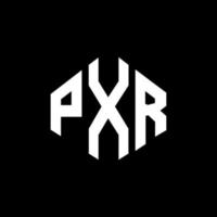 PXR letter logo design with polygon shape. PXR polygon and cube shape logo design. PXR hexagon vector logo template white and black colors. PXR monogram, business and real estate logo.