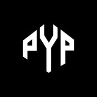diseño de logotipo de letra pyp con forma de polígono. diseño de logotipo en forma de cubo y polígono pyp. pyp hexagon vector logo plantilla colores blanco y negro. monograma pyp, logotipo empresarial y inmobiliario.