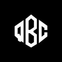 QBC letter logo design with polygon shape. QBC polygon and cube shape logo design. QBC hexagon vector logo template white and black colors. QBC monogram, business and real estate logo.