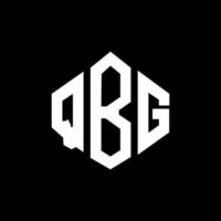 QBG letter logo design with polygon shape. QBG polygon and cube shape logo design. QBG hexagon vector logo template white and black colors. QBG monogram, business and real estate logo.