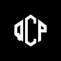 QCP letter logo design with polygon shape. QCP polygon and cube shape logo design. QCP hexagon vector logo template white and black colors. QCP monogram, business and real estate logo.