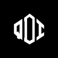 QDI letter logo design with polygon shape. QDI polygon and cube shape logo design. QDI hexagon vector logo template white and black colors. QDI monogram, business and real estate logo.