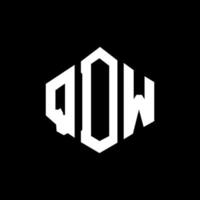 QDW letter logo design with polygon shape. QDW polygon and cube shape logo design. QDW hexagon vector logo template white and black colors. QDW monogram, business and real estate logo.