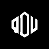 QDU letter logo design with polygon shape. QDU polygon and cube shape logo design. QDU hexagon vector logo template white and black colors. QDU monogram, business and real estate logo.