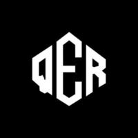 diseño de logotipo de letra qer con forma de polígono. qer polígono y diseño de logotipo en forma de cubo. qer hexágono vector logo plantilla colores blanco y negro. qer monograma, logotipo comercial e inmobiliario.