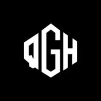 QGH letter logo design with polygon shape. QGH polygon and cube shape logo design. QGH hexagon vector logo template white and black colors. QGH monogram, business and real estate logo.