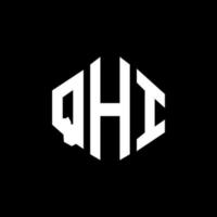 diseño de logotipo de letra qhi con forma de polígono. qhi polígono y diseño de logotipo en forma de cubo. qhi hexágono vector logo plantilla colores blanco y negro. monograma qhi, logotipo comercial y inmobiliario.