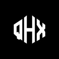 QHX letter logo design with polygon shape. QHX polygon and cube shape logo design. QHX hexagon vector logo template white and black colors. QHX monogram, business and real estate logo.