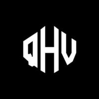 diseño de logotipo de letra qhv con forma de polígono. qhv polígono y diseño de logotipo en forma de cubo. qhv hexágono vector logo plantilla colores blanco y negro. monograma qhv, logotipo empresarial y inmobiliario.