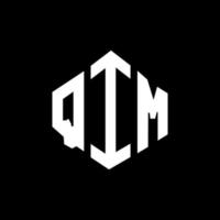 diseño de logotipo de letra qim con forma de polígono. diseño de logotipo en forma de cubo y polígono qim. qim hexágono vector logo plantilla colores blanco y negro. monograma qim, logotipo empresarial y inmobiliario.