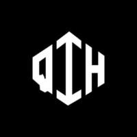 diseño de logotipo de letra qih con forma de polígono. diseño de logotipo en forma de cubo y polígono qih. qih hexágono vector logo plantilla colores blanco y negro. monograma qih, logotipo comercial y inmobiliario.