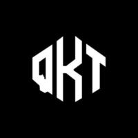 QKT letter logo design with polygon shape. QKT polygon and cube shape logo design. QKT hexagon vector logo template white and black colors. QKT monogram, business and real estate logo.