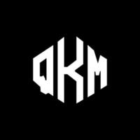 QKM letter logo design with polygon shape. QKM polygon and cube shape logo design. QKM hexagon vector logo template white and black colors. QKM monogram, business and real estate logo.