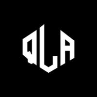 diseño de logotipo de letra qla con forma de polígono. diseño de logotipo en forma de cubo y polígono qla. qla hexágono vector logo plantilla colores blanco y negro. monograma qla, logo comercial e inmobiliario.