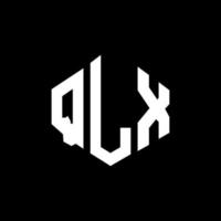 QLX letter logo design with polygon shape. QLX polygon and cube shape logo design. QLX hexagon vector logo template white and black colors. QLX monogram, business and real estate logo.