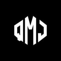 diseño de logotipo de letra qmj con forma de polígono. qmj polígono y diseño de logotipo en forma de cubo. qmj hexágono vector logo plantilla colores blanco y negro. monograma qmj, logotipo empresarial y inmobiliario.