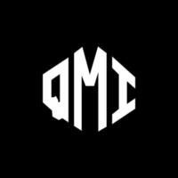 QMI letter logo design with polygon shape. QMI polygon and cube shape logo design. QMI hexagon vector logo template white and black colors. QMI monogram, business and real estate logo.